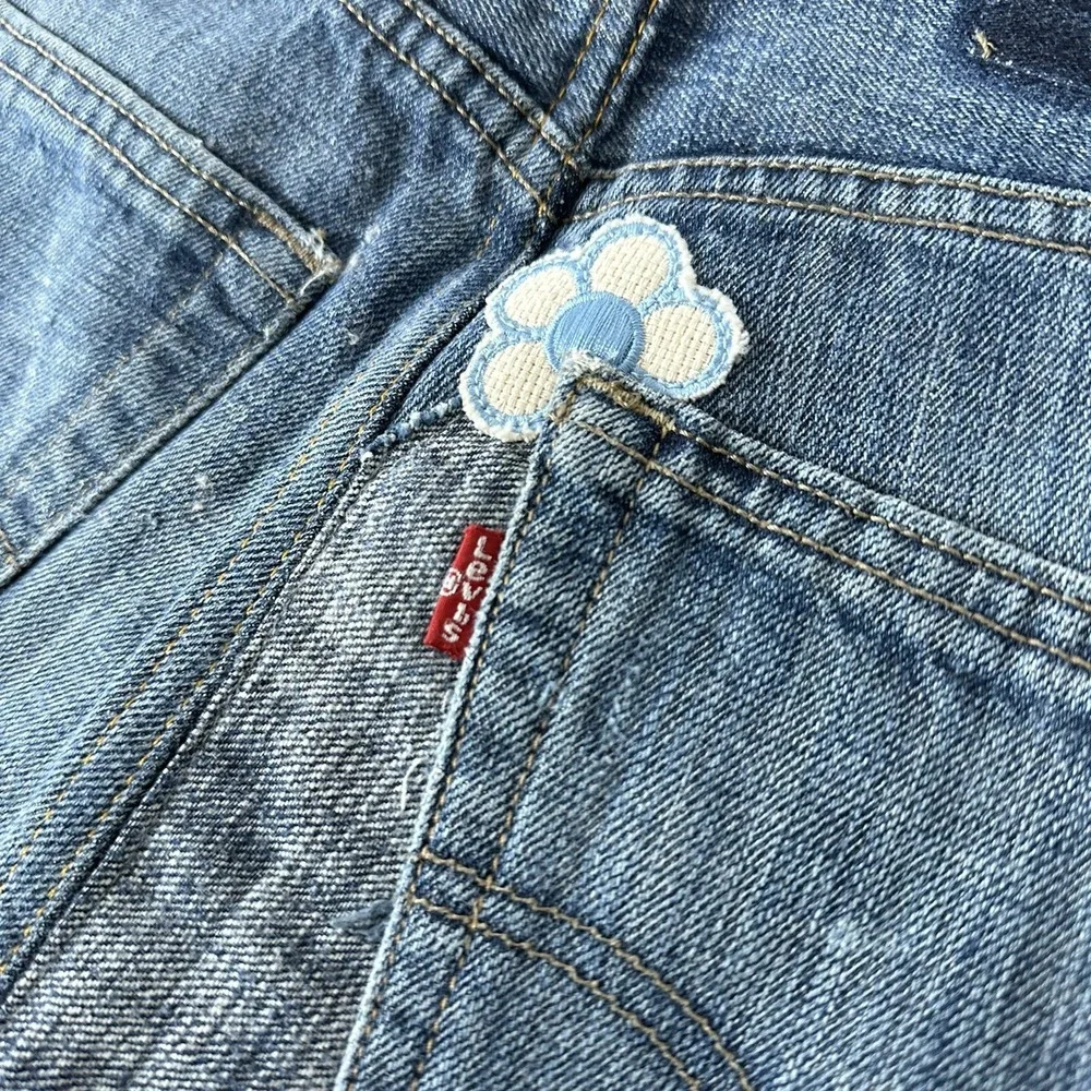RE/DONE Levi's x Ford Jean Shorts 26 Patches Indigo Reconstructed Retail‎ $350